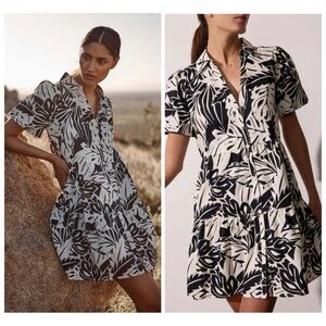 Brochu Walker The Havana Mini Dress In Palm Combo size S Coastal Chic Minimalist